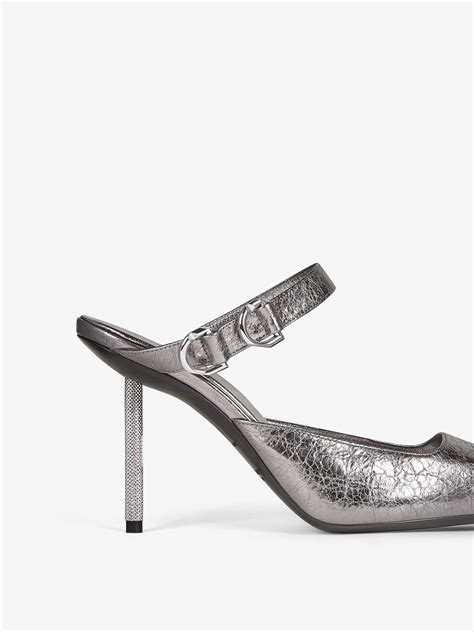 Voyou slingbacks in laminated leather 